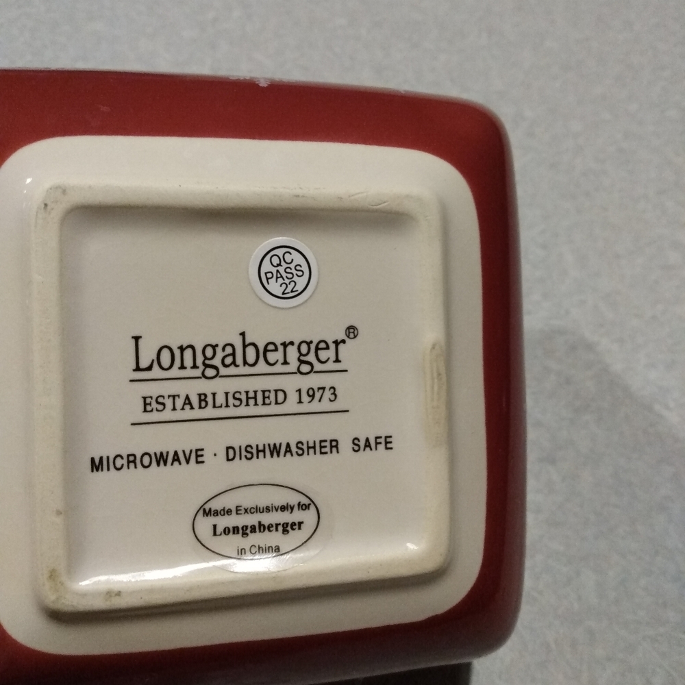 Longaberger small square bowl with tree - Picture 2 of 4